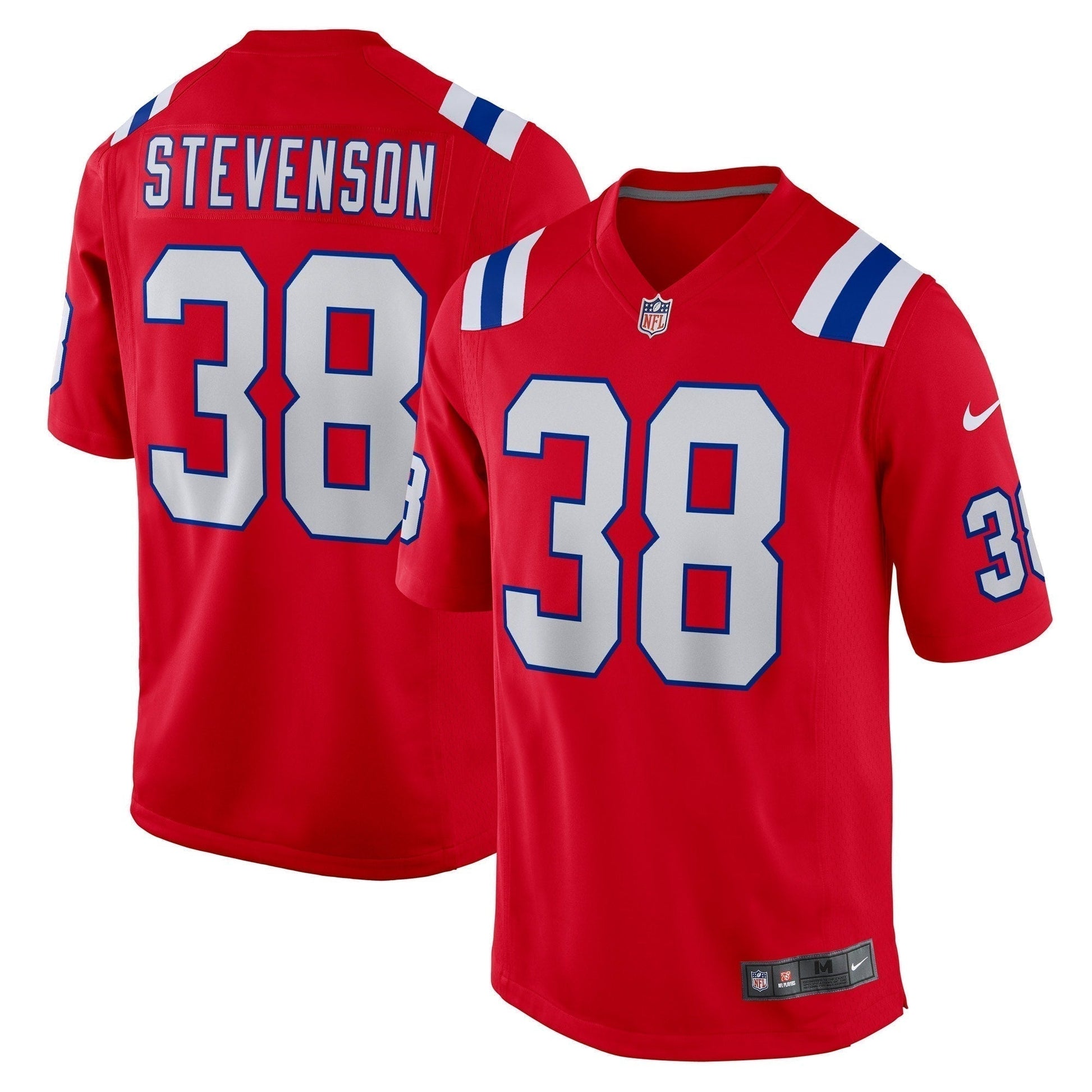 Rhamondre Stevenson New England Patriots Alternate Game Jersey - Red football jersey product view 1