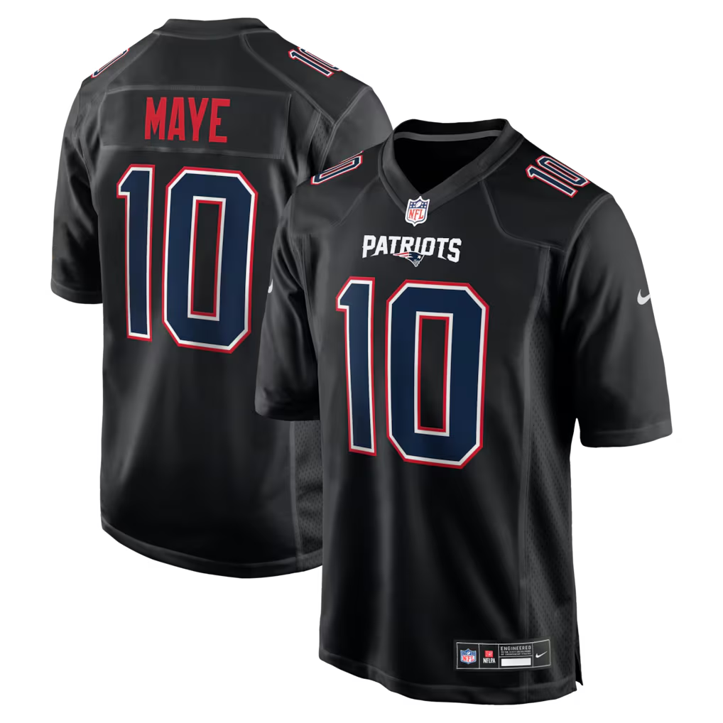 Men's New England Patriots Drake Maye Jersey football jersey product view 1