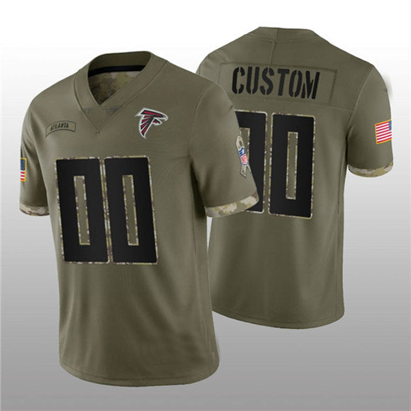 Custom1 Atlanta Falcons ACTIVE PLAYER 2022 Olive Salute To Service Limited Stitched Jersey1 Football Jerseys football jersey product view 1