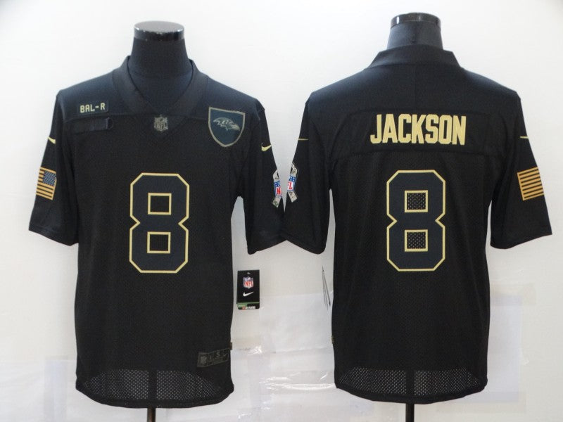 Men's Baltimore Ravens #8 Lamar Jackson Black Game Player Jersey1 football jersey product view 1