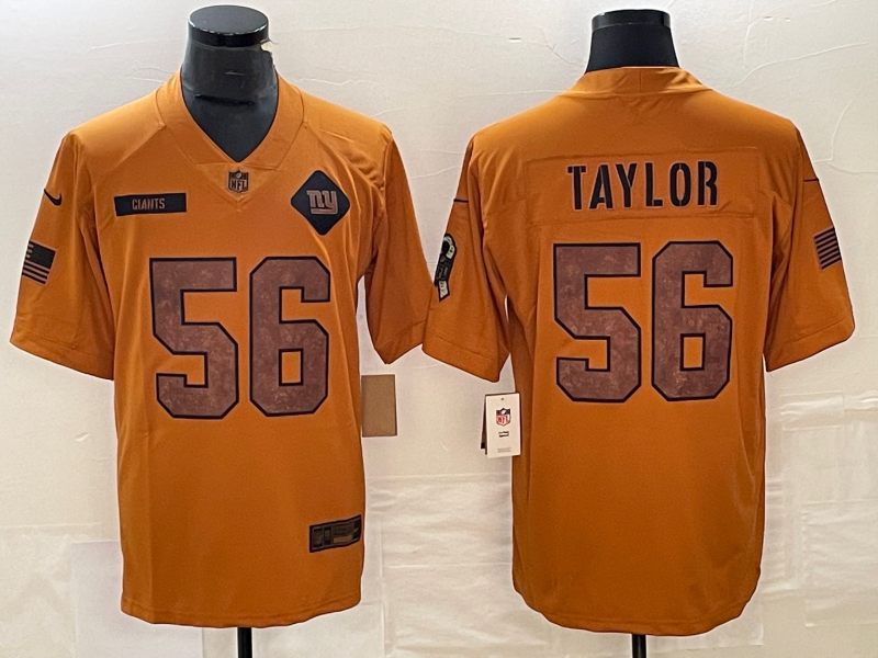Men's New York Giants Lawrence Taylor Brown 2023 Salute To Service Retired Player Limited Jersey football jersey product view 1