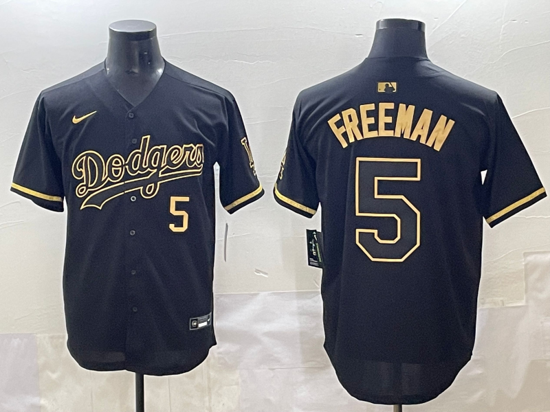 Men's Los Angeles Dodgers Freddie Freeman #5 Black Team Player Game Jersey baseball jersey product view 1
