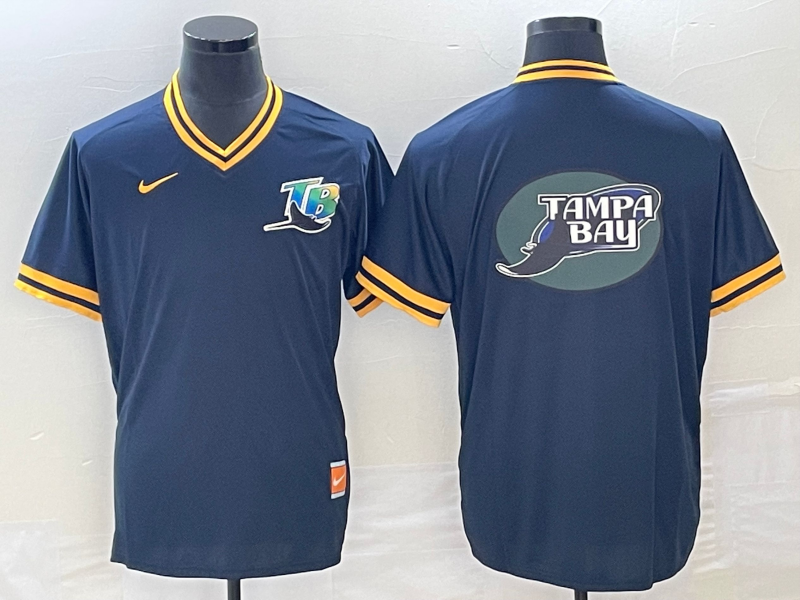 Men's Tampa Bay Rays Navy Replica Team Jersey baseball jersey product view 1