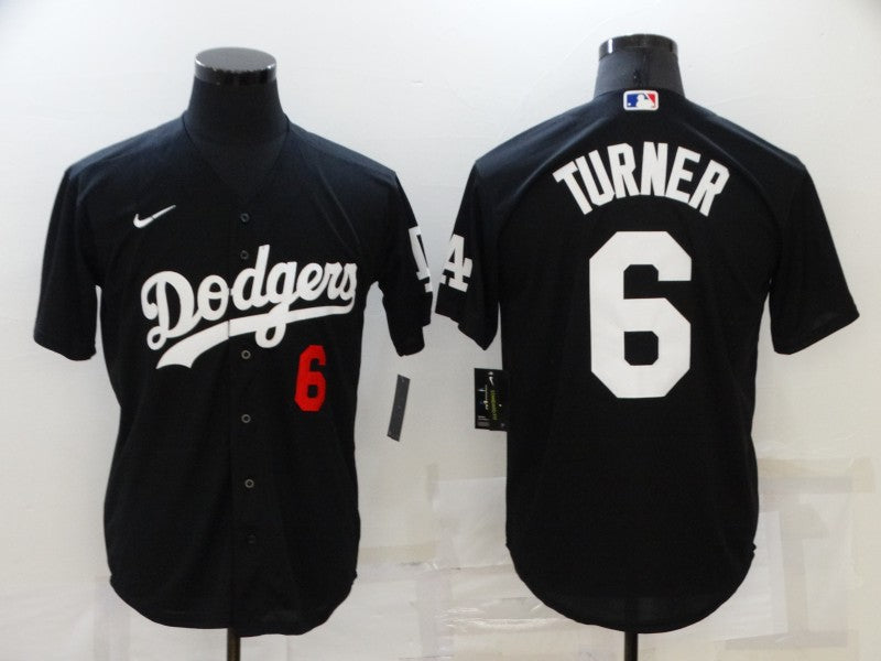 Men's Los Angeles Dodgers Trea Turner #6 Black Stitched Jersey1 baseball jersey product view 1