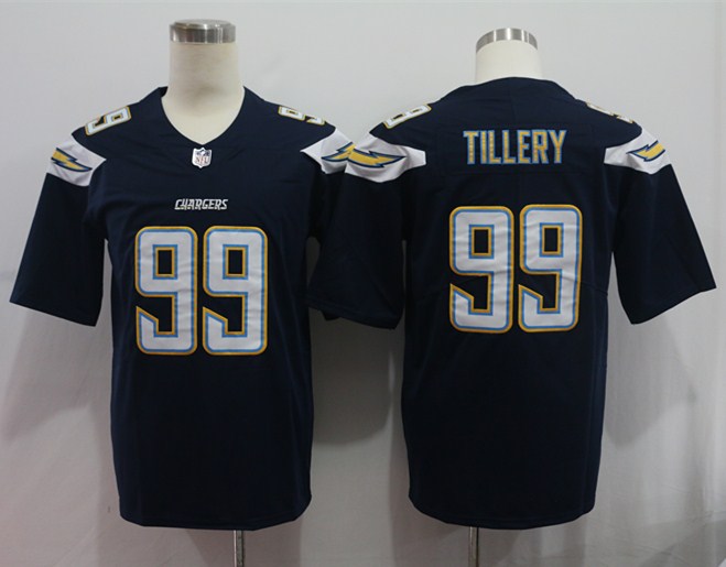 Men's Los Angeles Chargers Jerry Tillery #99 Navy Game Jersey1 football jersey product view 1
