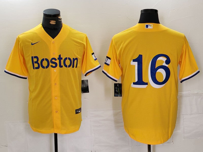 Men's Boston Red Sox Jarren Duran Gold City Connect Replica Player Jersey baseball jersey product view 1