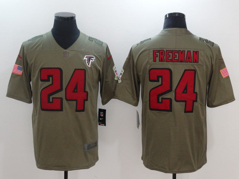 Men's Atlanta Falcons Devonta Freeman #24 Brown Game Jersey1 football jersey product view 1