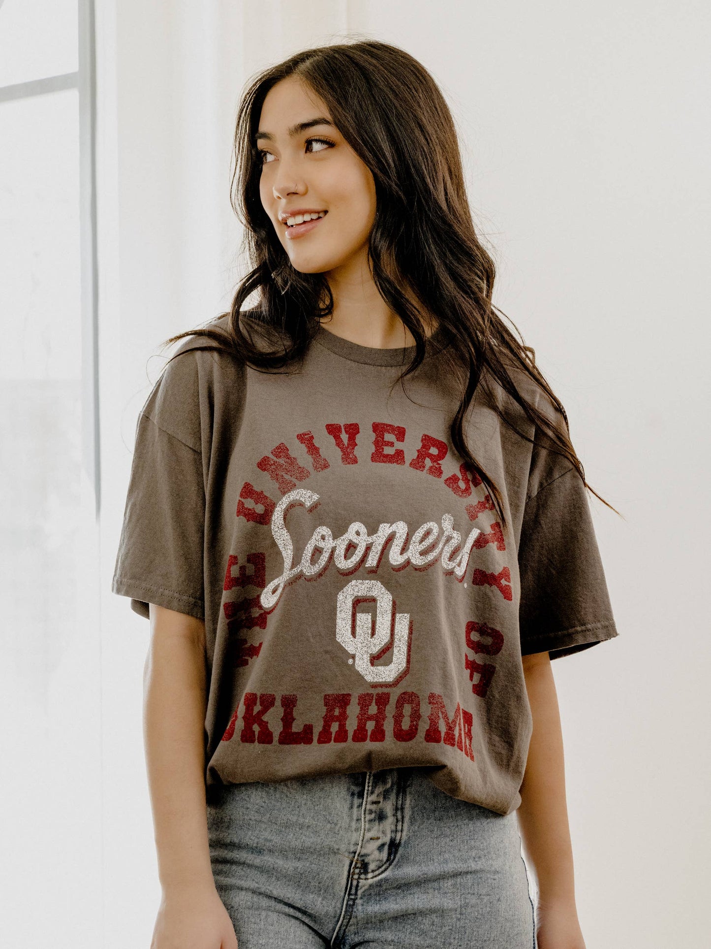 Ou Oklahoma Sooners Draft Charcoal Thrifted Tee Unisex T-shirt, Sweatshirt, Hoodie, Long Sleeve Tee - T-Shirt, Sweatshirt, Hoodie