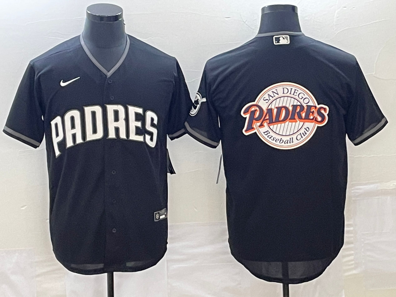 Men's San Diego Padres Black Official Replica Player Jersey1 baseball jersey product view 1