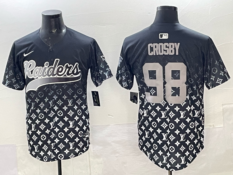 Men's Las Vegas Raiders Maxx Crosby Black Team Player Game Jersey football jersey product view 1