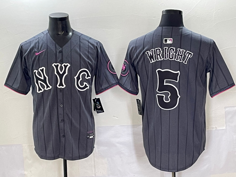 Men's New York Mets David Wright Gray City Connect Limited Player Jersey baseball jersey product view 1