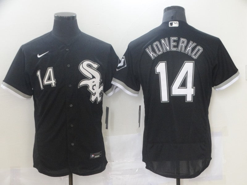 Men's Chicago White Sox Paul Konerko #14 Black Replica Baseball Jersey baseball jersey product view 1