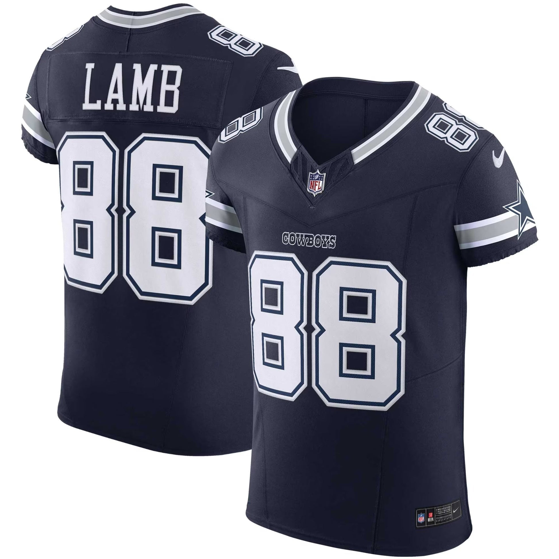 Dallas Cowboys CeeDee Lamb Navy Vapor F.U.S.E. Elite Jersey football jersey product view 1