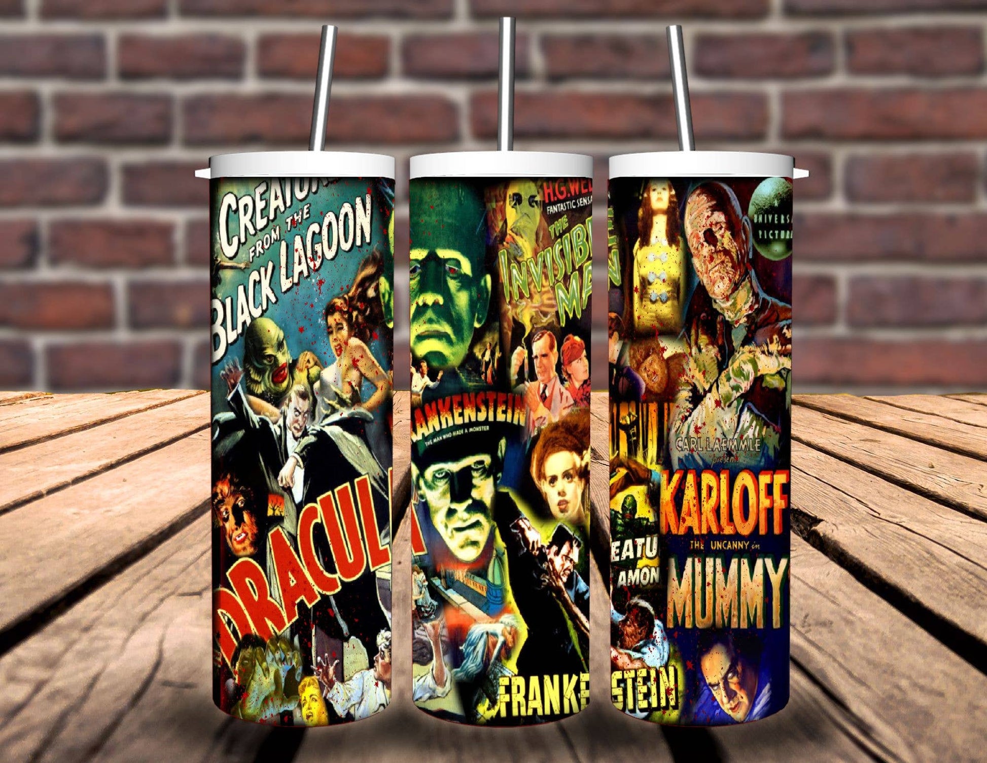Vintage Classic Horror Movies 20oz Skinny Tumbler Unisex T-shirt, Sweatshirt, Hoodie, Long Sleeve Tee - T-Shirt, Sweatshirt, Hoodie