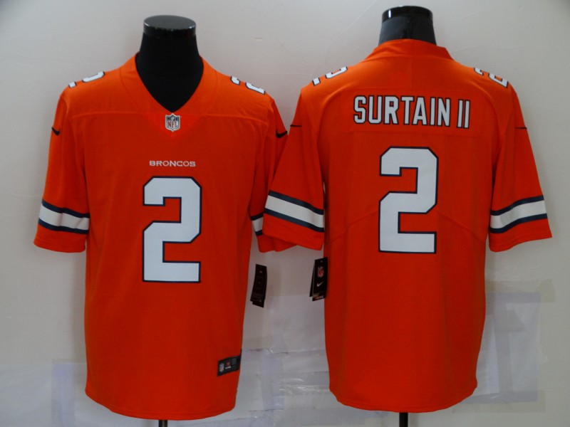 Men's Denver Broncos Patrick Surtain II #2 Orange Game Player Jersey1 football jersey product view 1
