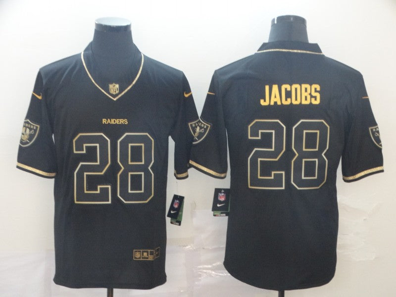 Men's Las Vegas Raiders Josh Jacobs #28 Black Player Game Jersey1 football jersey product view 1