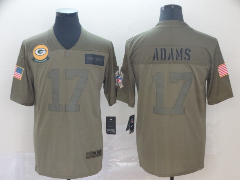 Men's Green Bay Packers Davante Adams #17 Brown Game Jersey1 football jersey product view 1