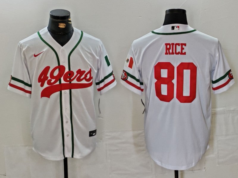 Men's San Francisco 49ers Jerry Rice White Player Jersey football jersey product view 1
