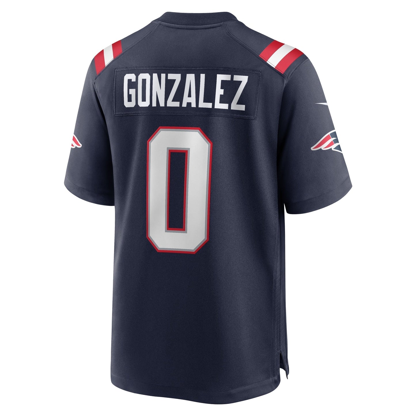 Christian Gonzalez New England Patriots Team Game Jersey - Navy football jersey product view 3