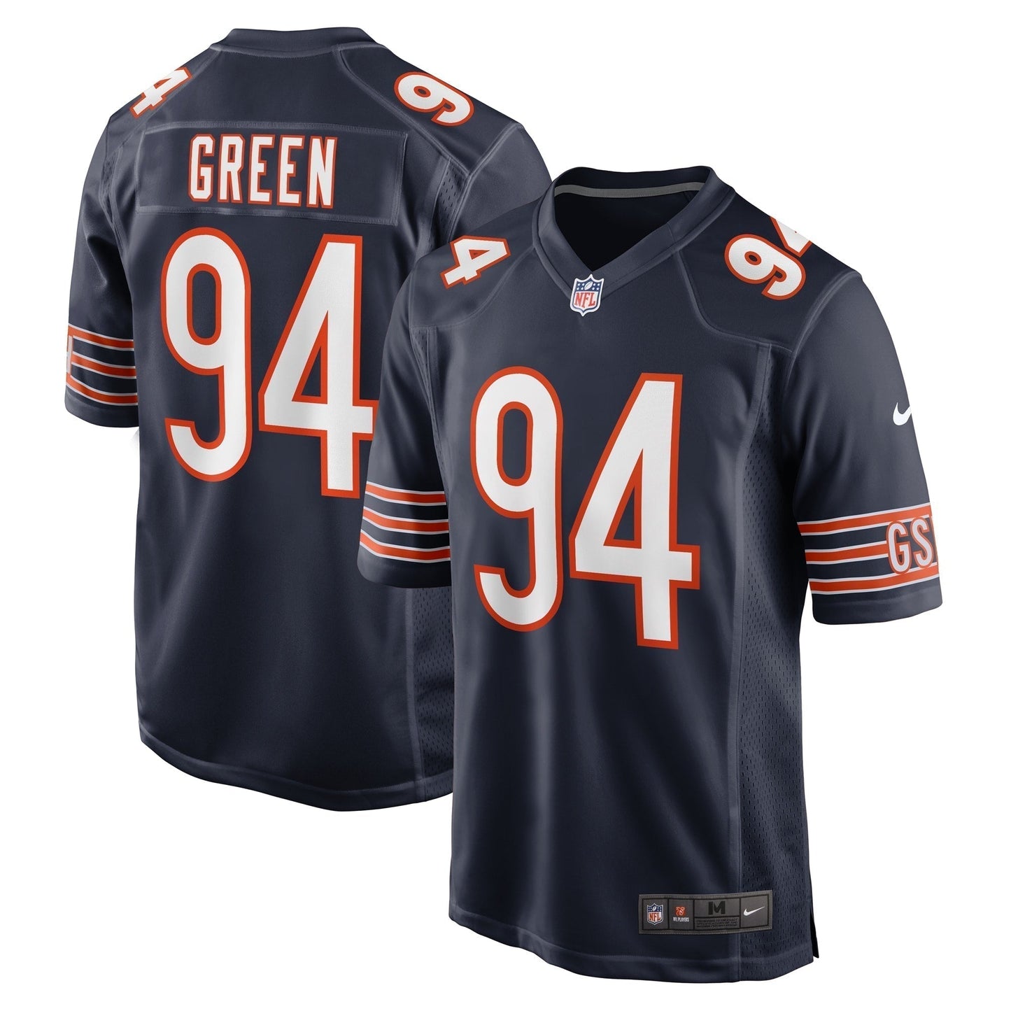 Rasheem Green Chicago Bears Game Jersey - Navy football jersey product view 1