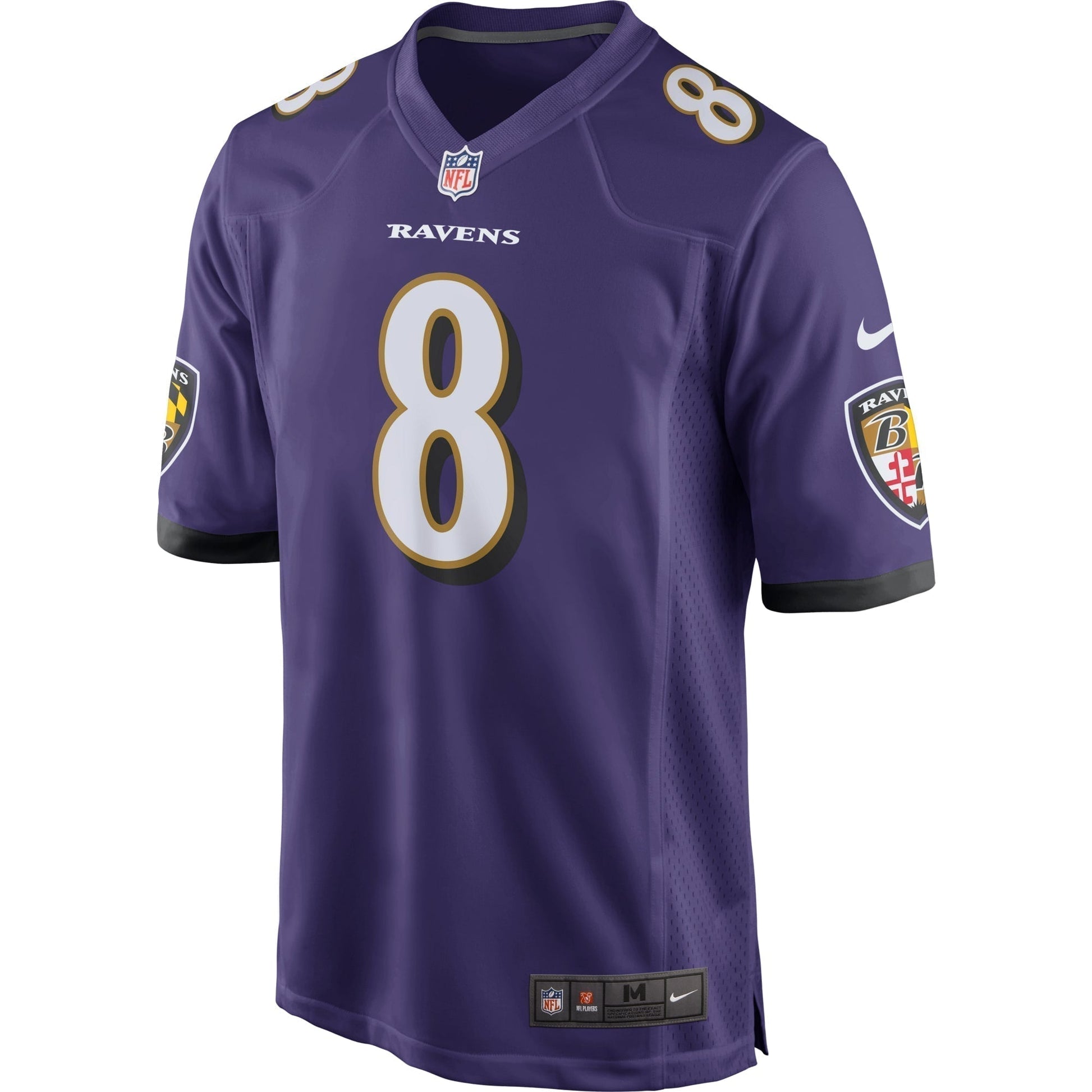 Lamar Jackson Baltimore Ravens Game Jersey - Purple football jersey product view 2