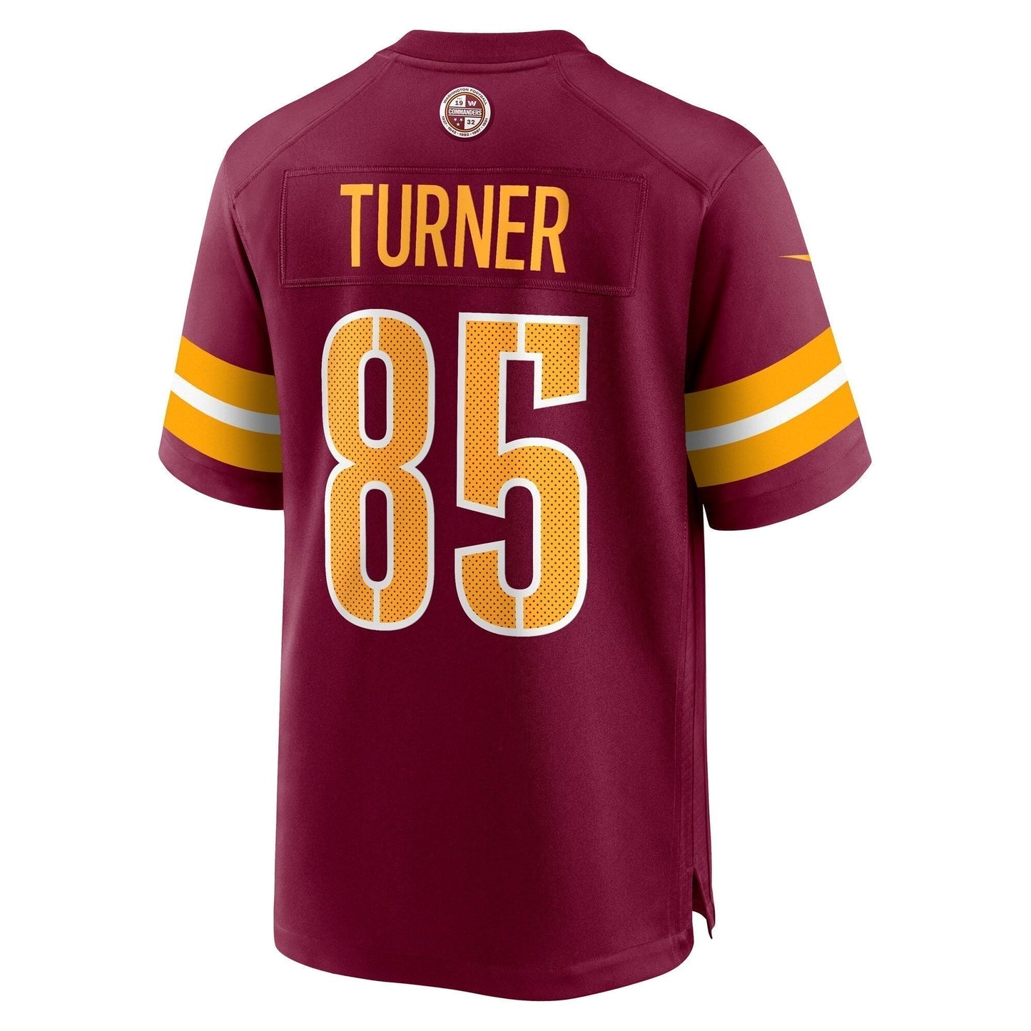 Cole Turner Washington Commanders Game Jersey - Burgundy football jersey product view 3