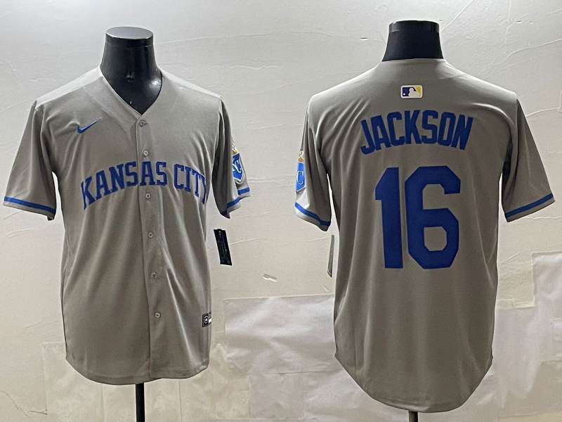 Men's Kansas City Royals Bo Jackson Gray Limited Player Jersey baseball jersey product view 1