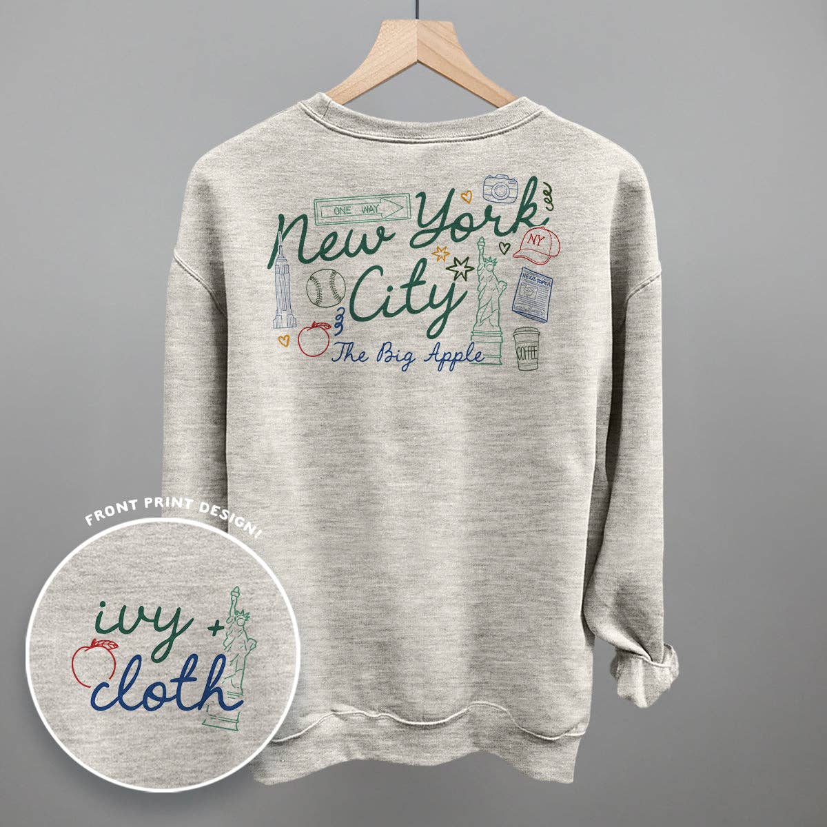 New York City Doodles (Back Print) Unisex T-shirt, Sweatshirt, Hoodie, Long Sleeve Tee - T-Shirt, Sweatshirt, Hoodie