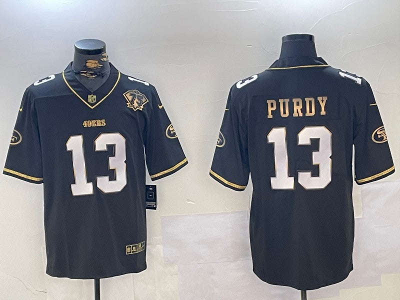 Men's San Francisco 49ers Brock Purdy Black Alternate Game Jersey football jersey product view 1