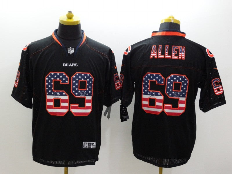 Men's Chicago Bears Jared Allen #69 Black Game Jersey1 football jersey product view 1
