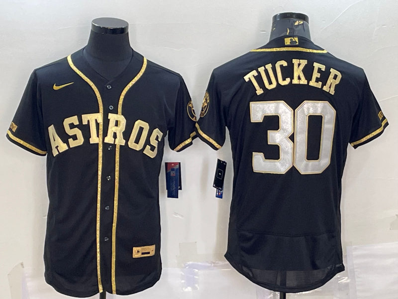 Men's Houston Astros Kyle Tucker #30 Black Replica Player Jersey baseball jersey product view 1