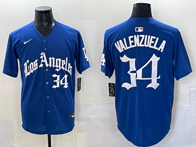 Men's Los Angeles Dodgers Fernando Valenzuela Royal Alternate Game Jersey baseball jersey product view 1