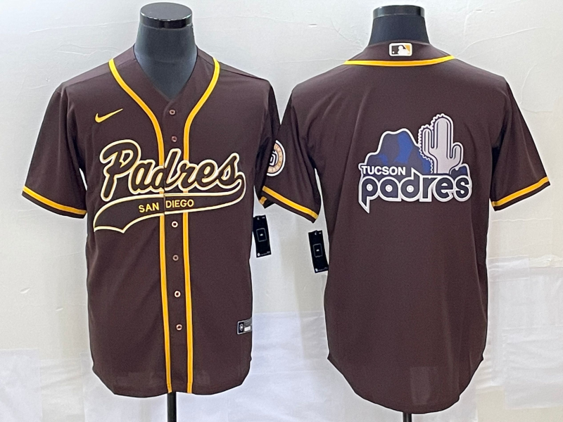 Men's San Diego Padres Brown Replica Team Jersey1 Joint Edition baseball jersey product view 1