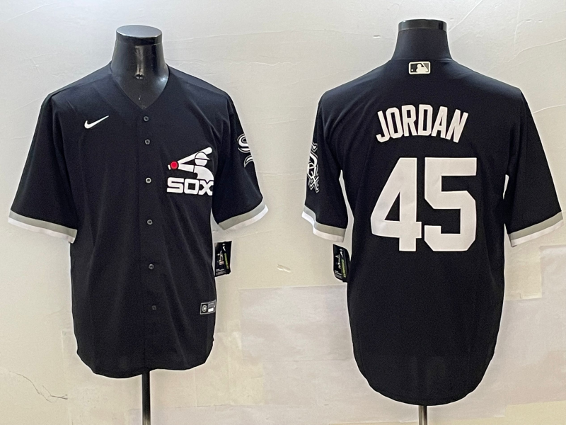 Men's Chicago White Sox Michael Jordan #45 Black Limited Player Jersey basketball jersey product view 1