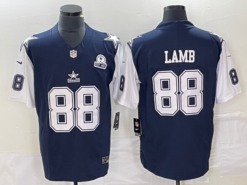 Men's Dallas Cowboys CeeDee Lamb Navy Player Jersey football jersey product view 1