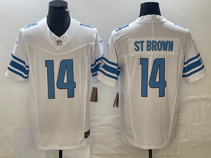 Men's Detroit Lions Amon-Ra St. Brown White Game Jersey football jersey product view 1
