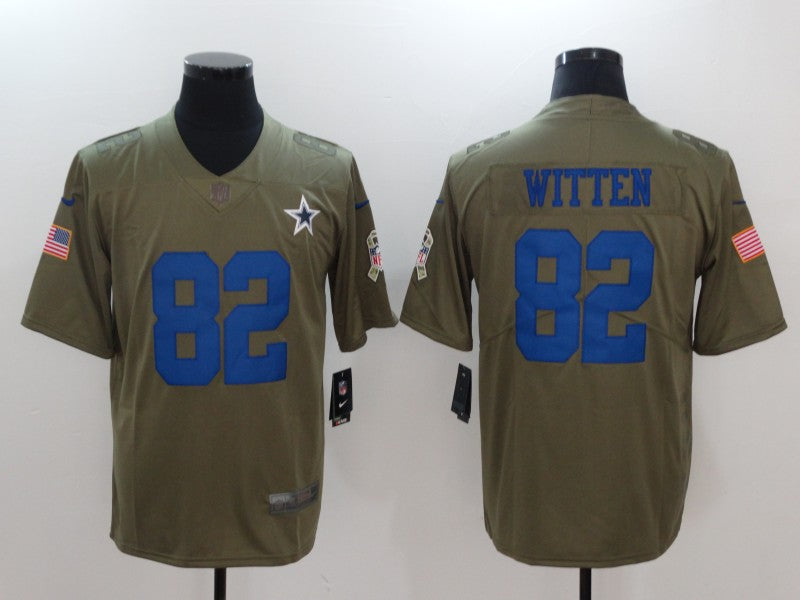 Men's Dallas Cowboys Jason Witten #82 Brown Game Jersey1 football jersey product view 1