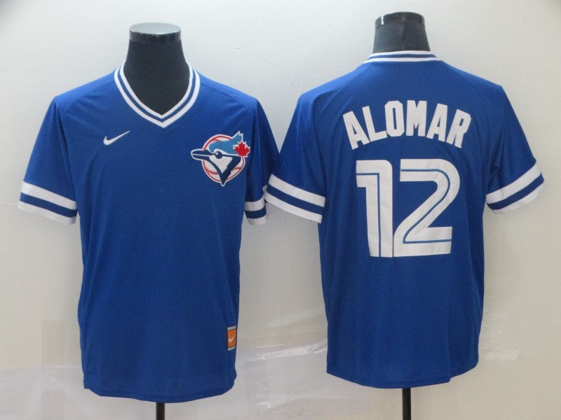 Men's Toronto Blue Jays1 Roberto Alomar #12 Blue Replica Player Jersey baseball jersey product view 1