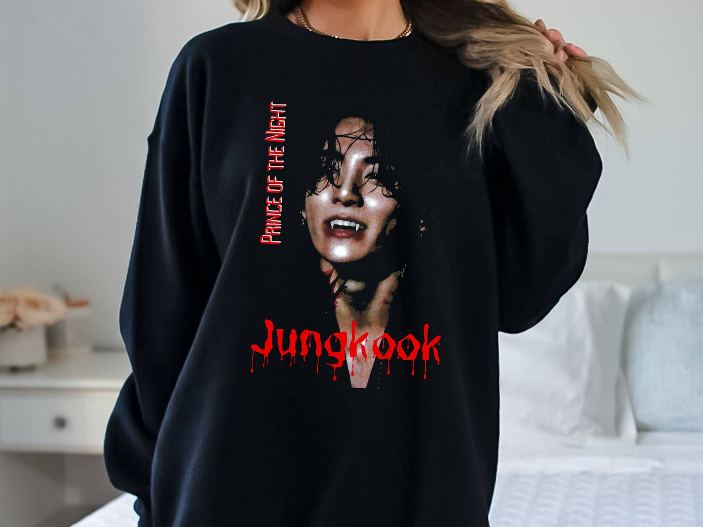 Bts Jungkook Vampire Sweatshirt - Dark Academia Halloween St Unisex T-shirt, Sweatshirt, Hoodie, Long Sleeve Tee - T-Shirt, Sweatshirt, Hoodie