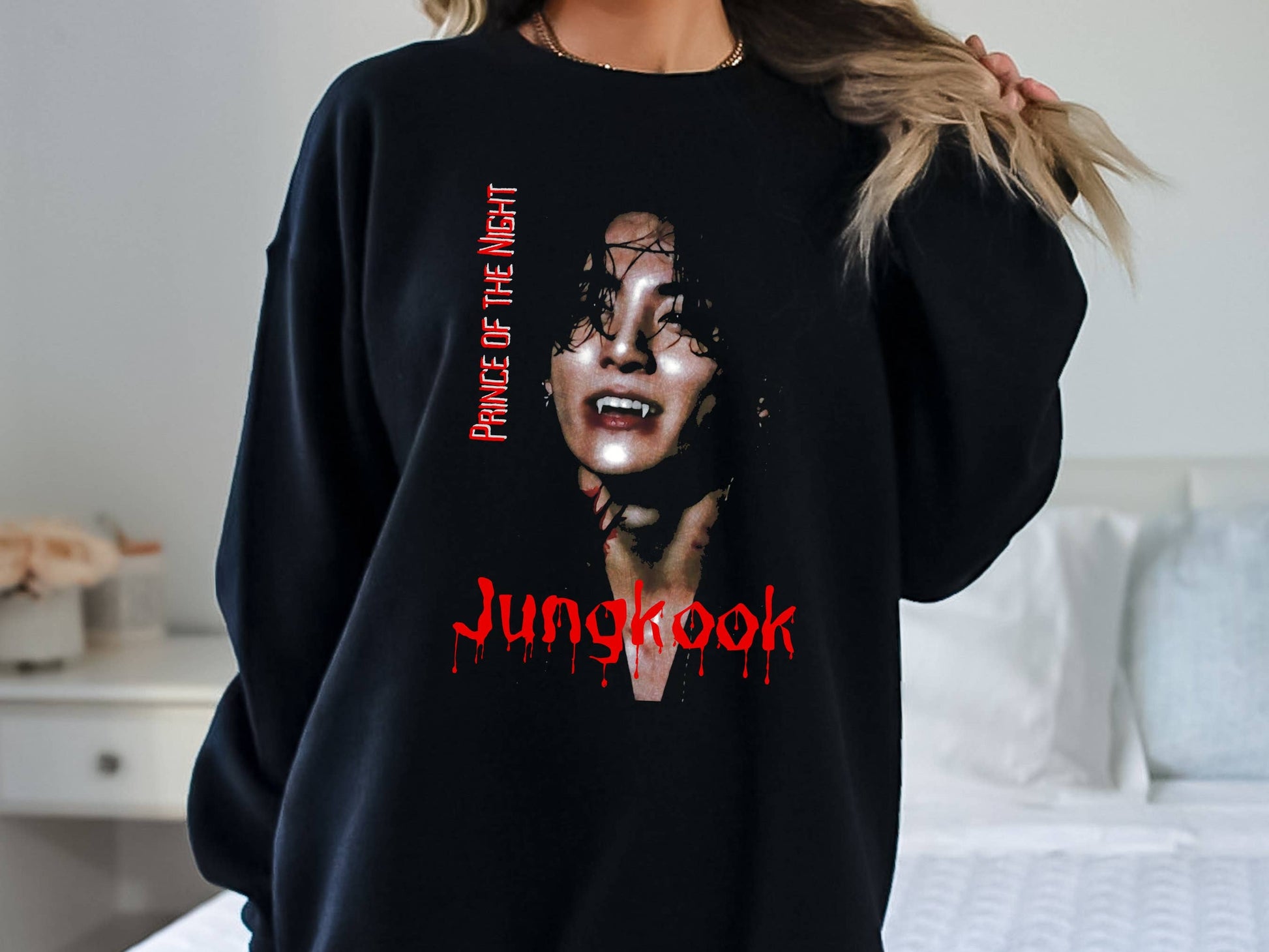 Bts Jungkook Vampire Sweatshirt - Dark Academia Halloween St Unisex T-shirt, Sweatshirt, Hoodie, Long Sleeve Tee - T-Shirt, Sweatshirt, Hoodie