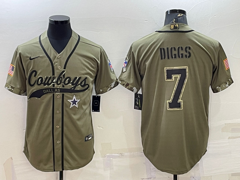 Men's Dallas Cowboys Trevon Diggs #7 Olive 2022 Salute To Service Limited Jersey1 Joint Edition football jersey product view 1