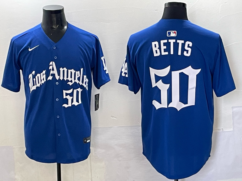 Men's Los Angeles Dodgers Mookie Betts Royal Alternate Game Jersey baseball jersey product view 1