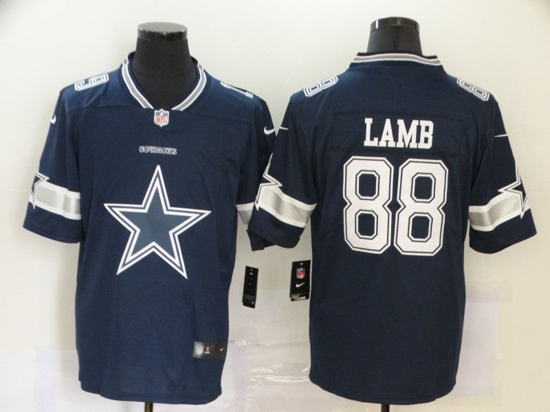 Men's Dallas Cowboys CeeDee Lamb #88 Navy Player Game Jersey1 football jersey product view 1