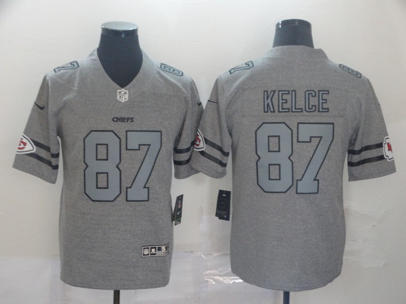 Men's Kansas City Chiefs Travis Kelce Player Jersey1 Gray football jersey product view 1