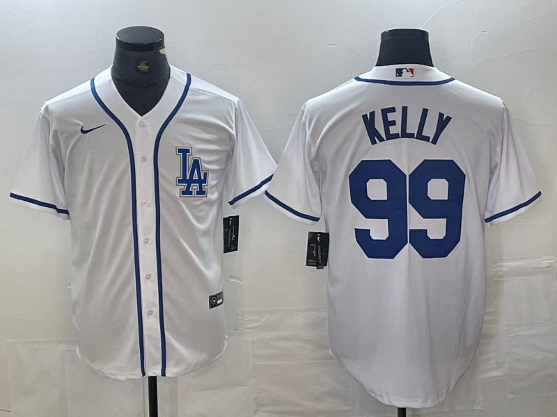 Men's Los Angeles Dodgers Joe Kelly #99 White Limited Player Jersey1 baseball jersey product view 1