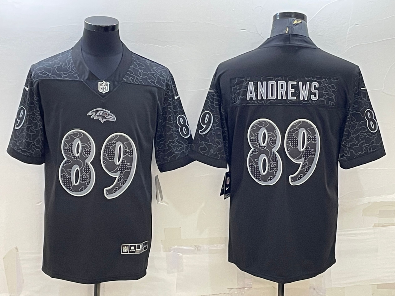 Men's Baltimore Ravens Mark Andrews Black RFLCTV Limited Jersey football jersey product view 1