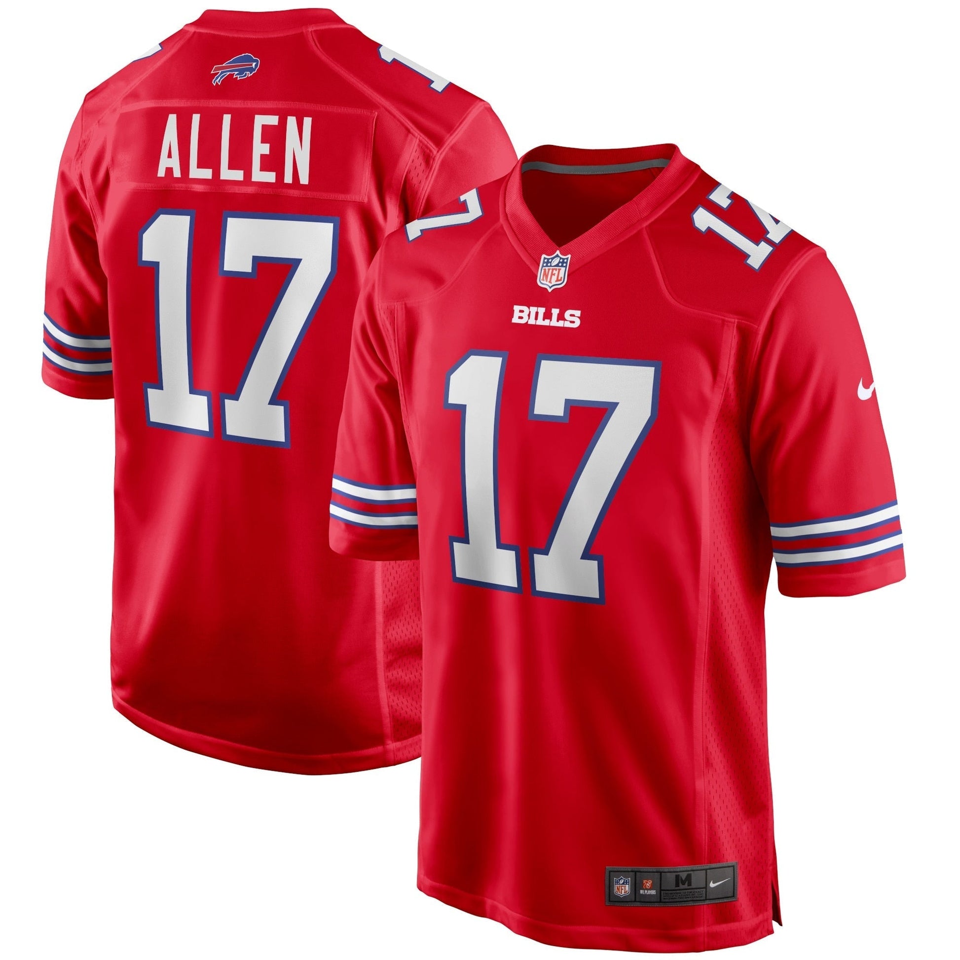Buffalo Bills Josh Allen Red Alternate Game Player Jersey football jersey product view 1