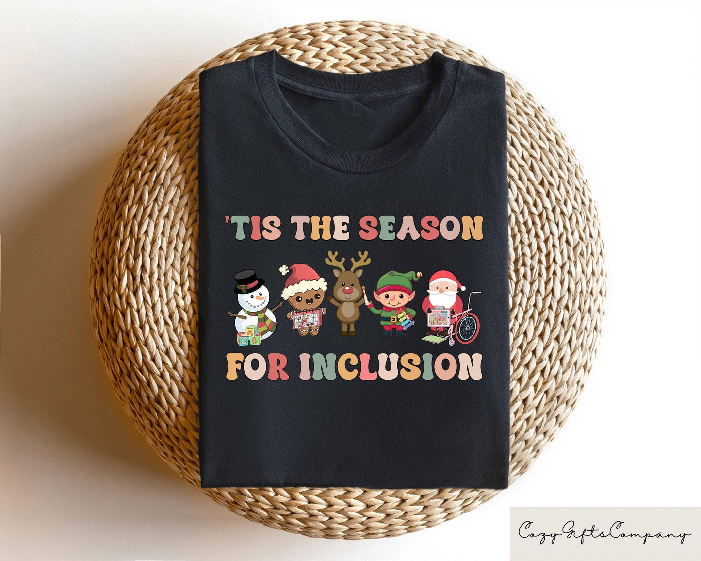 Tis the Season For Inclusion Teacher Christmas T-Shirt Unisex T-shirt, Sweatshirt, Hoodie, Long Sleeve Tee - T-Shirt, Sweatshirt, Hoodie