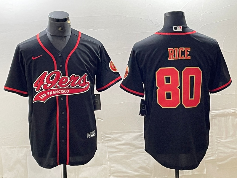 Men's San Francisco 49ers Jerry Rice Black Fashion Jersey Joint Edition football jersey product view 1