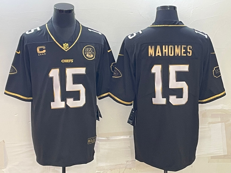 Men's Kansas City Chiefs Patrick Mahomes Black Team Game Jersey football jersey product view 1